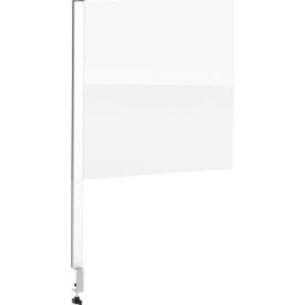 Global Equipment Cashier Shield 48"L X 36"H Add-On, With Center Clamp On Base, Silver 298654